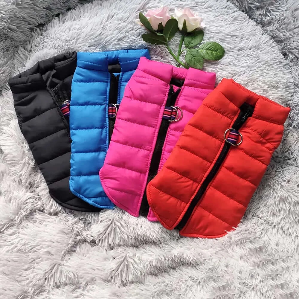 Dog Jacket Vest Winter Dog Clothes With D-Ring Warm Puppy Clothing for