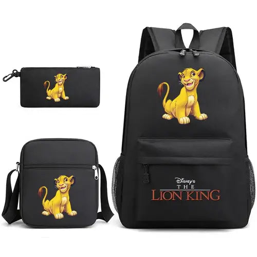 3Pcs Disney The Lion King Simba Bookbag Kids Backpack Boys Girls