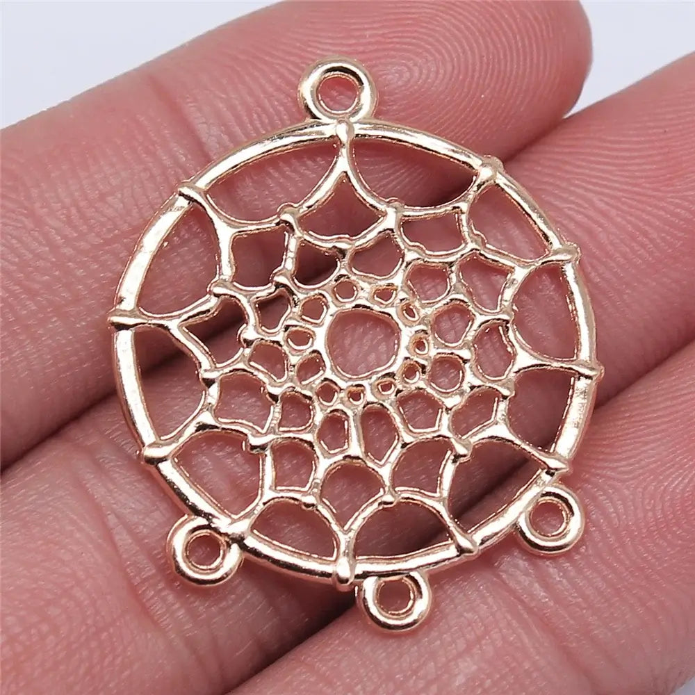 WYSIWYG 10pcs 28x34mm Metal Alloy Dream Catcher Connector For Diy Jewelry Dream Catcher Pendant Charms Diy Making
