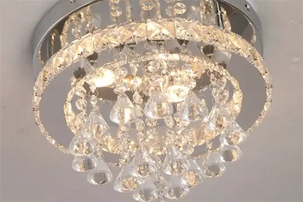 GreeLustr Round Crystal LED Ceiling Light, 30 cm