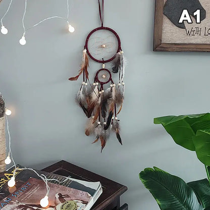 brown feather dream catcher wall hanging
