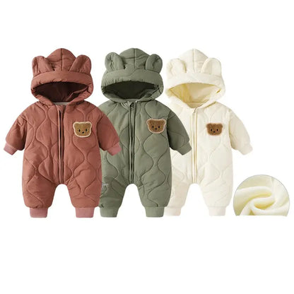 hooded newborn baby rompers