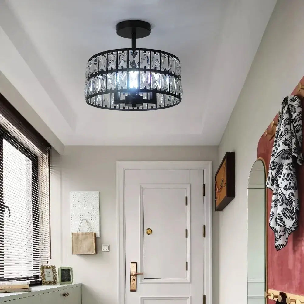 VETRULUS Crystal Pendant Light, Black or Gold