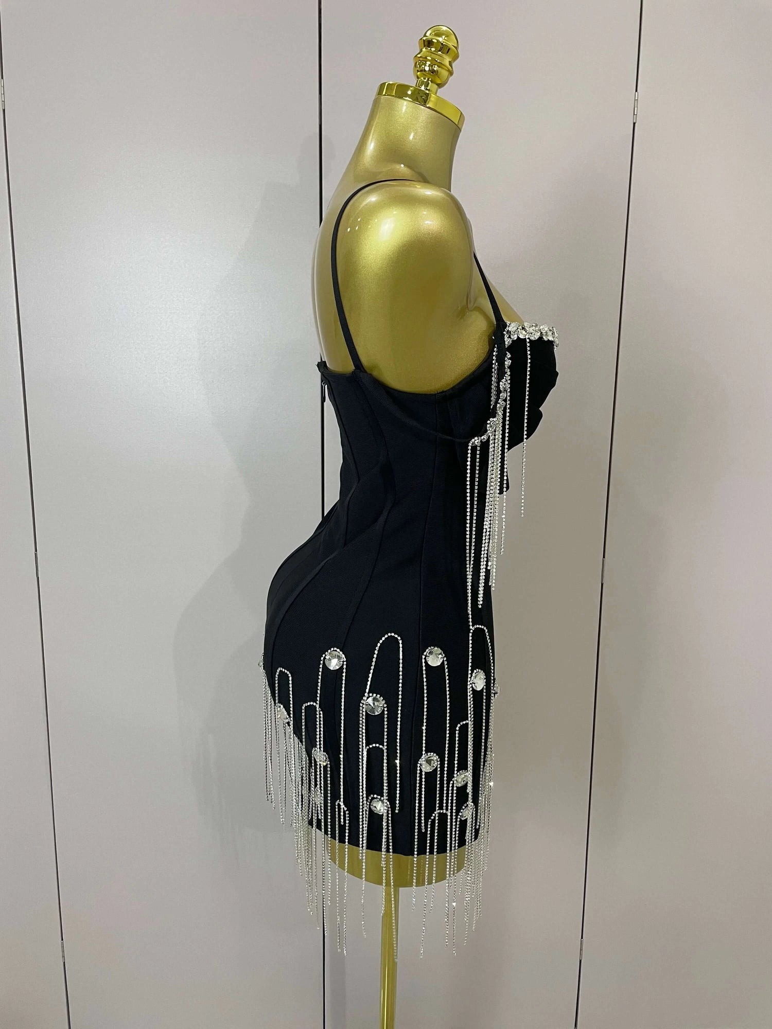 Elegant Black Backless Bodycon Dress for Parties