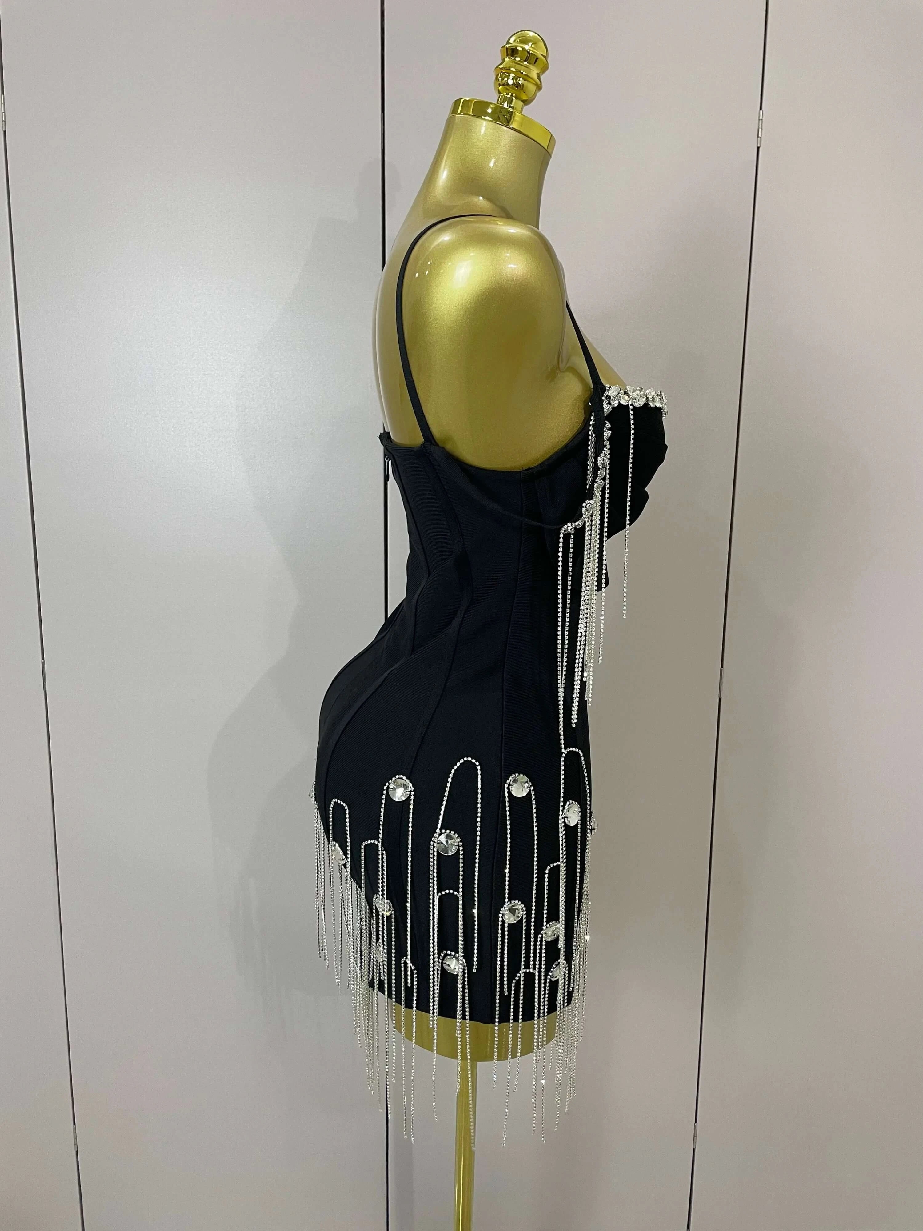 Elegant Black Backless Bodycon Dress for Parties