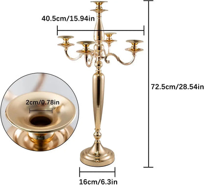 5-Light Metal Candelabra, 28.5-Inch Tall