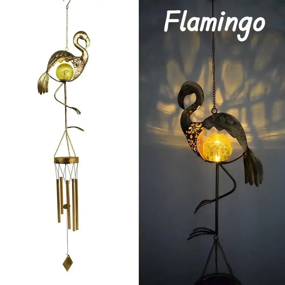 Glowing Crackle Glass Solar Wind Chimes Waterproof LED Outdoor Wind Bells Unique Garden Decorative Gifts