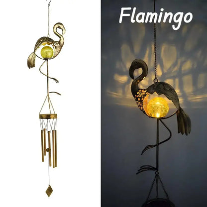Glowing Crackle Glass Solar Wind Chimes Waterproof LED Outdoor Wind Bells Unique Garden Decorative Gifts