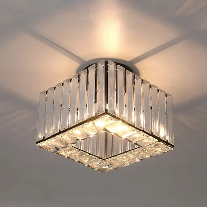 Modern Crystal Ceiling or Pendant Light, Black or Gold