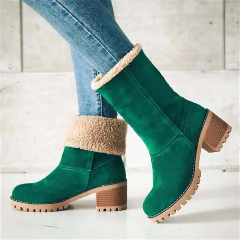 Women's Fur Warm Snow Boots 2023 Winter New Warm Wool Booties Ankle.