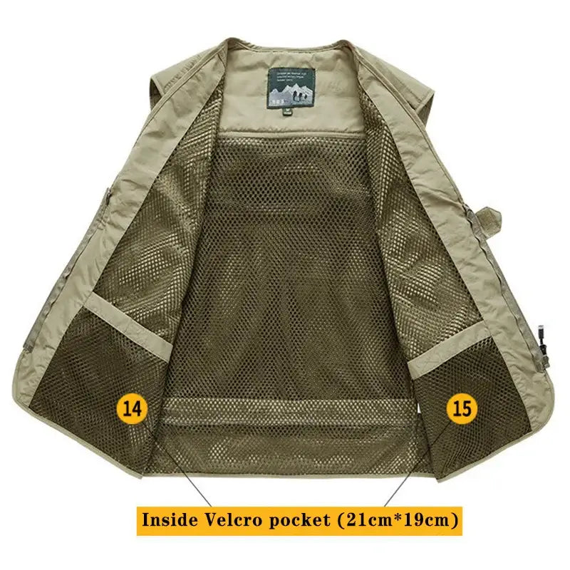 7XL 14 Pockets Summer New Men US Tactical Hiking Fishing Vest Man