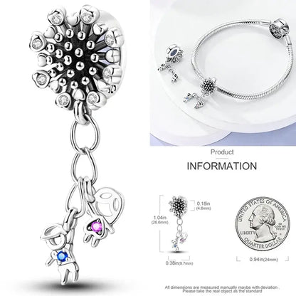 Hot Dream Catcher Feather 925 Sterling Silver Purple Colorful Moon Dreamy Blue Charm Original Fits Women DIY Jewelry Girl Charms