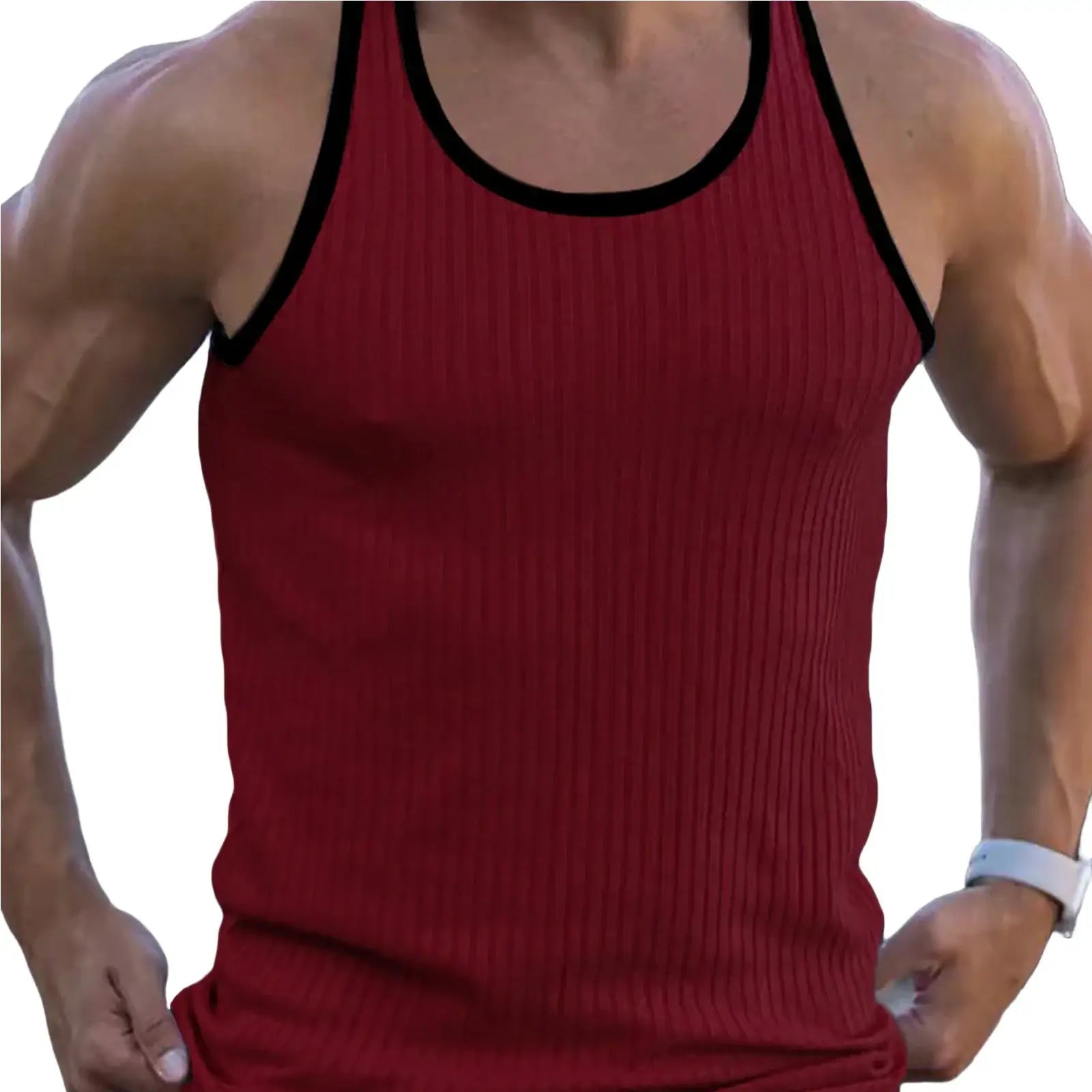 Men s Sleeveless Muscle Tank Tops with Racerback Design for Workout Training and Gym Fitness - Casual Streetwear Style