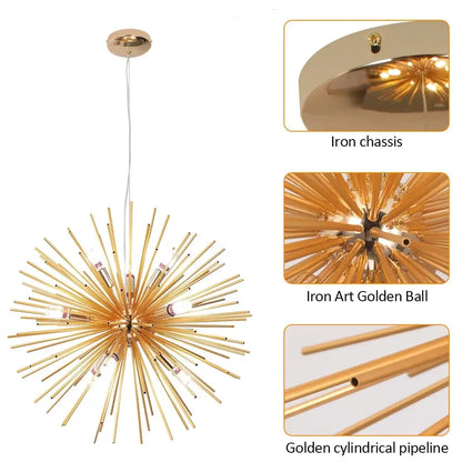 GreeLustr Gold Firework-Style LED Chandelier, 44 or 65 cm