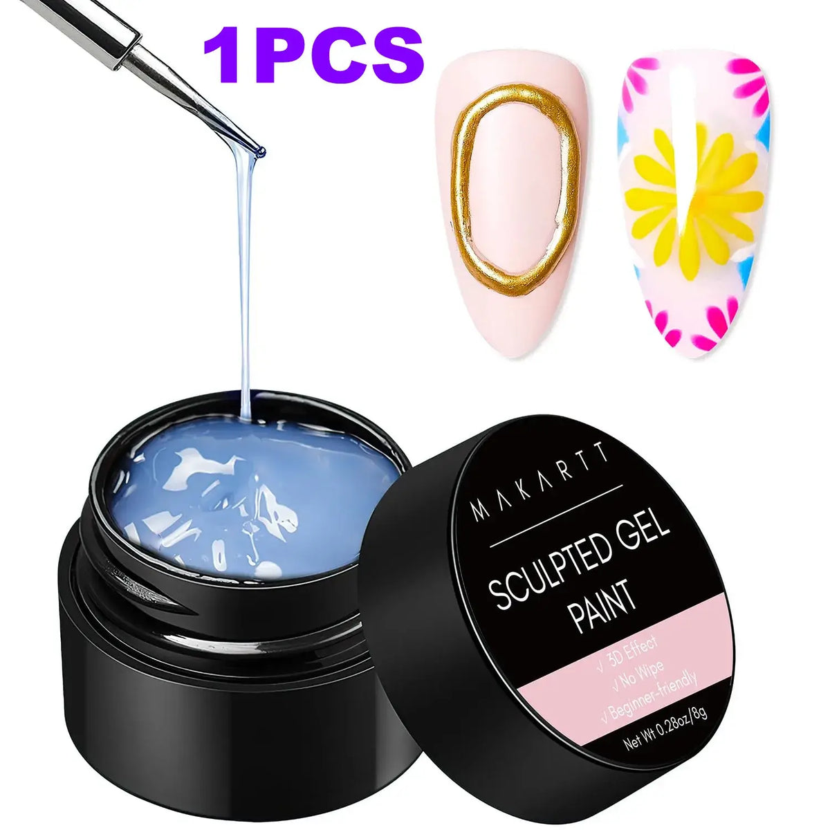 Makartt Clear 3D Sculpting Nail Gel, 8g