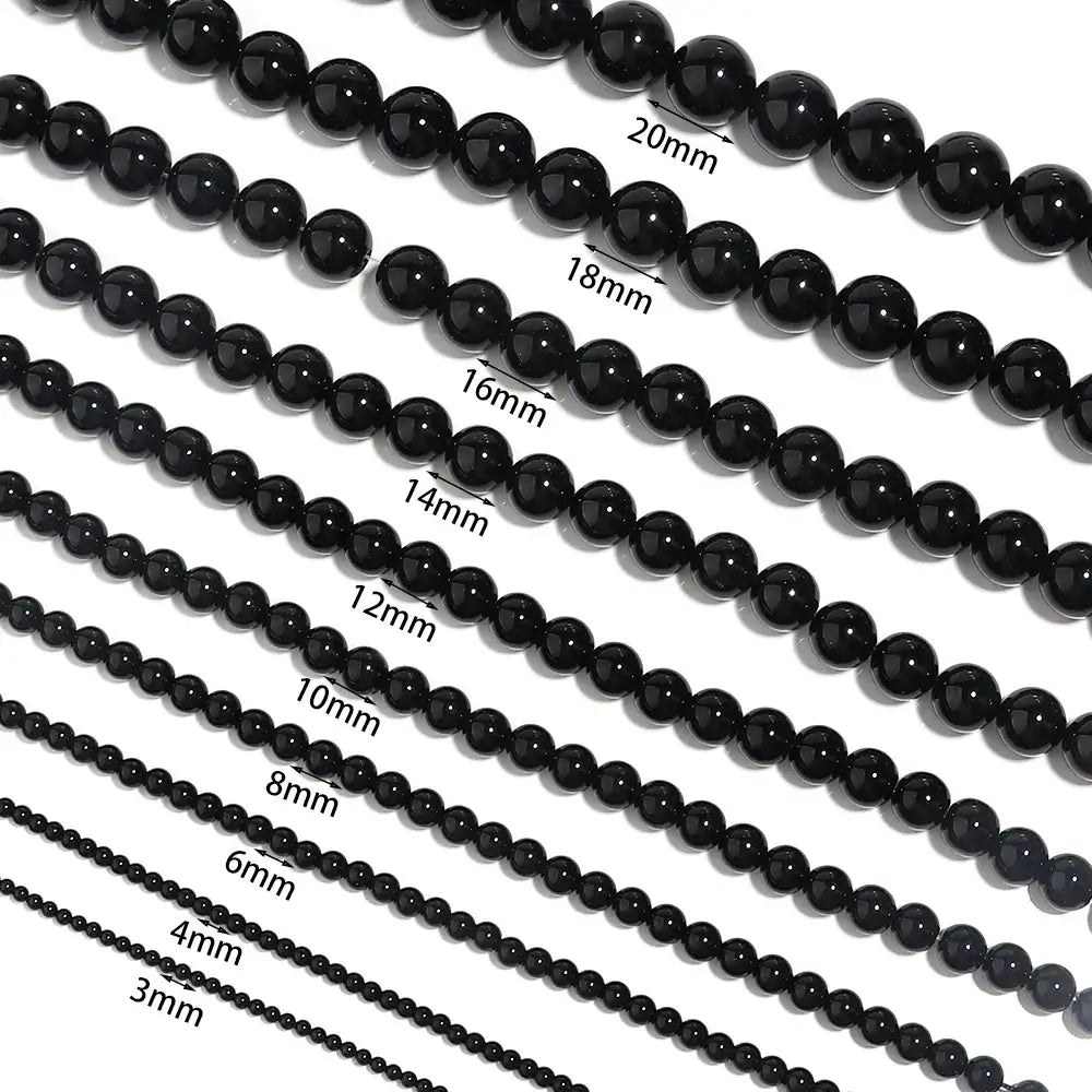 natural black onyx agate beads for jewelry making