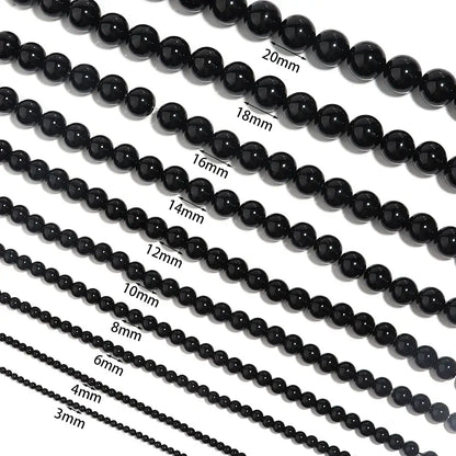 natural black onyx agate beads for jewelry making