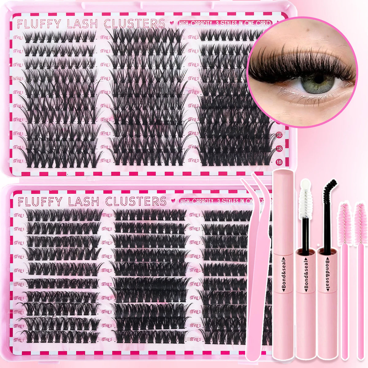 Cluster Lashes Kit – 320 / 600 / 790pcs | Mix-and-Match Lengths | Daily &amp; Party Glam | DIY False Lashes