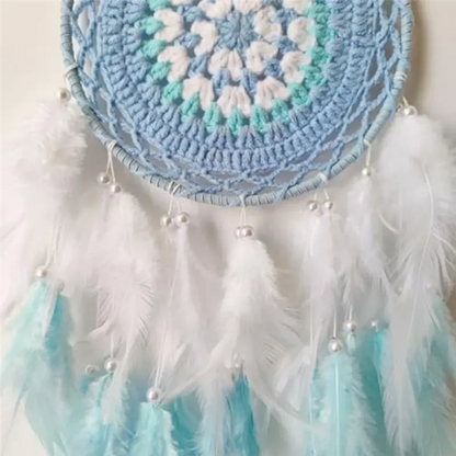 blue dream catcher wall hanging