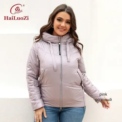 HaiLuoZi Spring Autumn Women's Jacket Casual Fashion Side Zipper Plus.