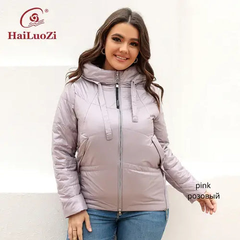 HaiLuoZi Spring Autumn Women's Jacket Casual Fashion Side Zipper Plus.