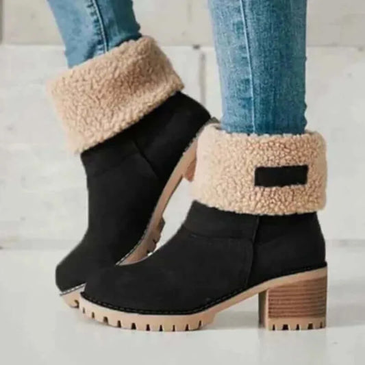 Women's Fur Warm Snow Boots 2023 Winter New Warm Wool Booties Ankle.