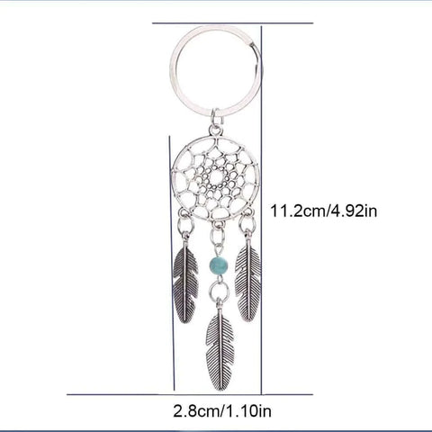 Mini Metal Feather Dreamcatcher Keyring Keychain Decor Car Bag Home.