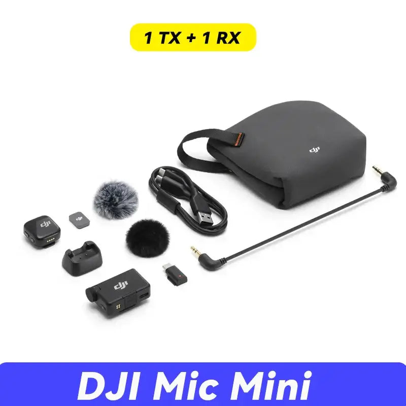 DJI Mic Mini (1 TX + 1 RX) Wireless Microphone Ultralight Detail-Rich Audio Noise Cancelling Automatic Limiting DJI Mic Mini