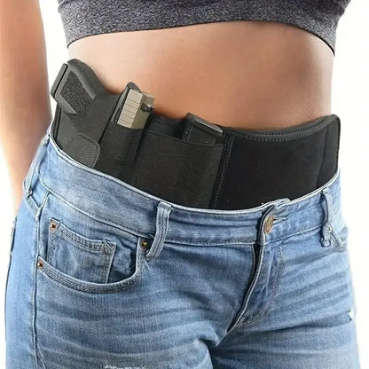 Tactical Outdoor Hunting Fitness Gun Holster for Waist Band Belt -  Concealed Carry Phone Bag Portable Hidden Belly Defense Use