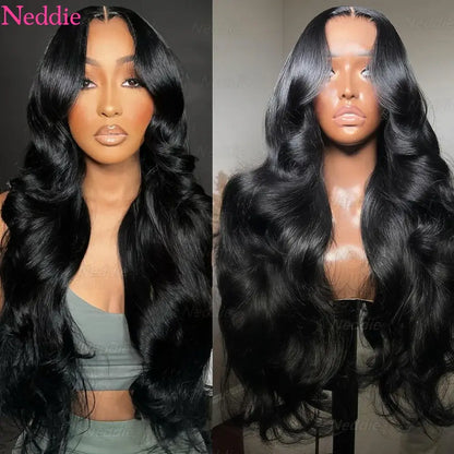 Neddie 250 Density 13x6 HD Transparent Body Wave Lace Frontal Human Hair Wigs For Women Brazilian 13x4 Lace Front Wig 30 40 Inch