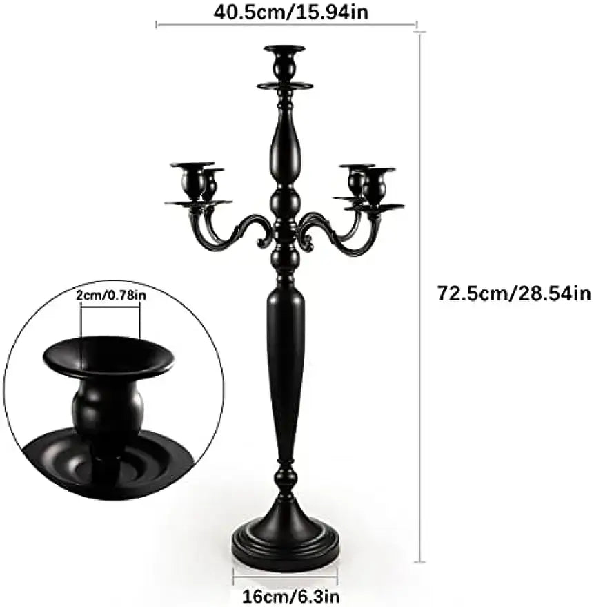 5-Light Metal Candelabra, 28.5-Inch Tall