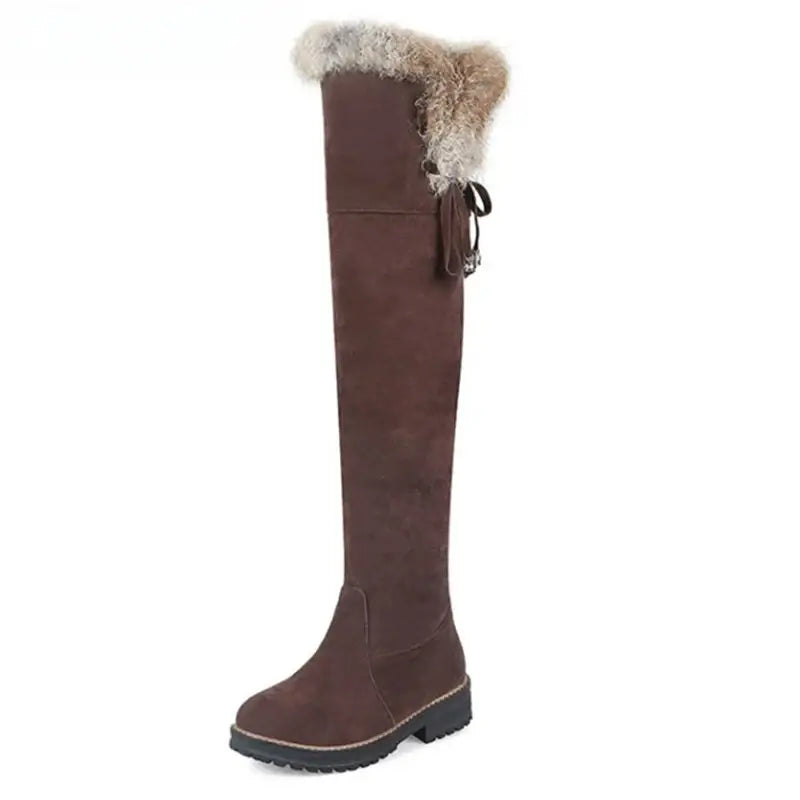 Hot Warm Snow Boots Women 2024 Winter Shoes Warm Fur Plush Over Knee