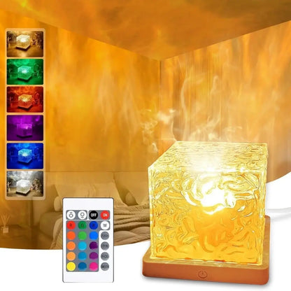 Rotating Water Ripple Projector Night Light – 16 Colors