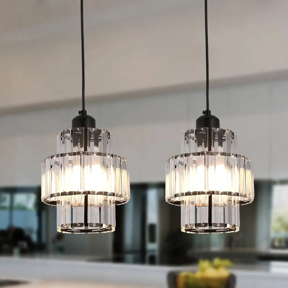 VETRULUS Crystal Pendant Light, Black or Gold