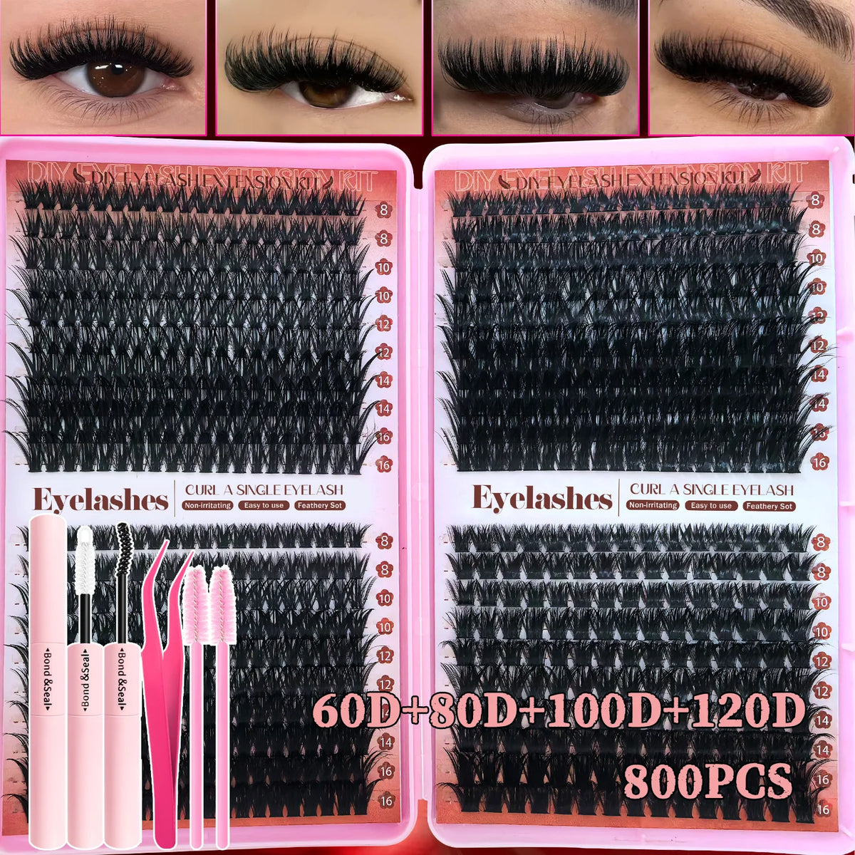Cluster Lashes Kit – 320 / 600 / 790pcs | Mix-and-Match Lengths | Daily &amp; Party Glam | DIY False Lashes