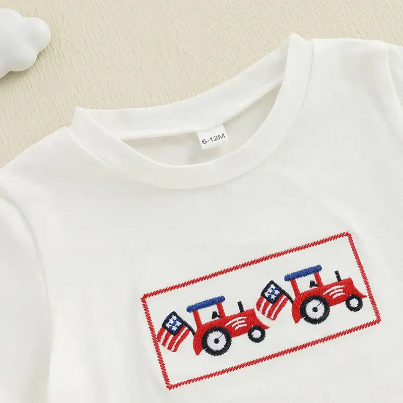 Infant Boy Patriotic Outfit American Flag Tank Top and Denim Shorts Set for 4th of July Celebration with Style