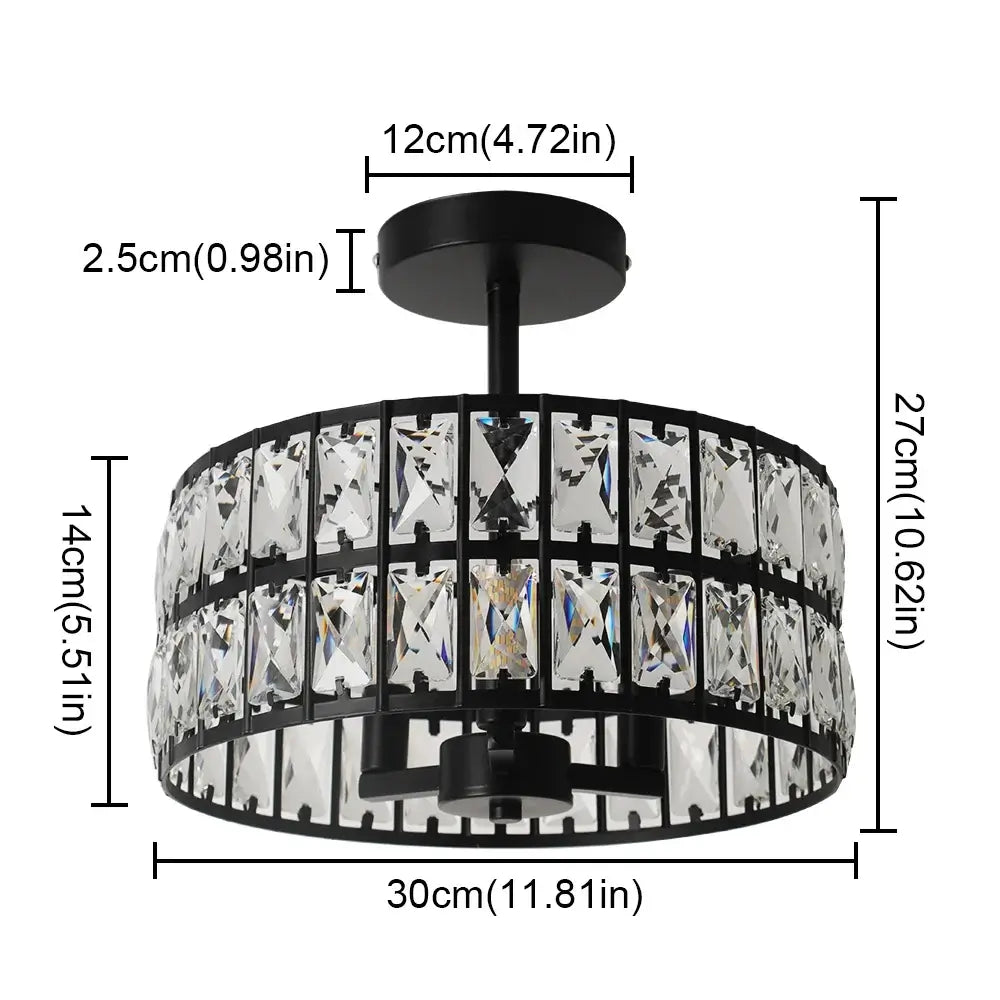 VETRULUS Crystal Pendant Light, Black or Gold