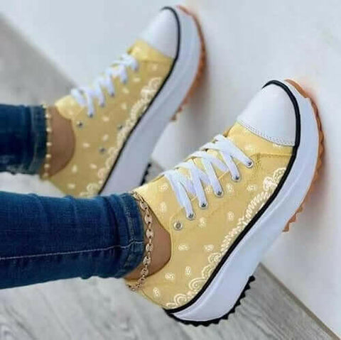 2022 Pattern Canvas Women Sneakers Casual Sport Shoes.