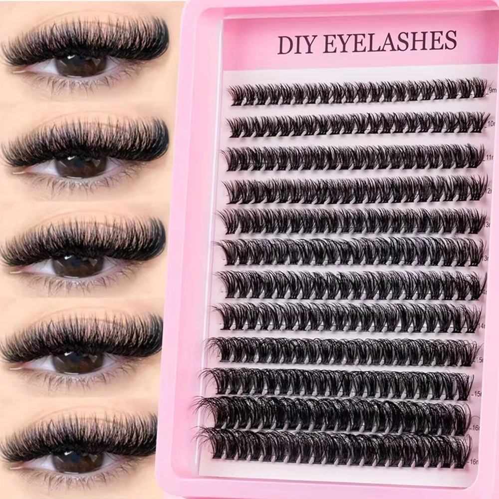 Cluster Lashes 240pcs – 40D Mixed Lengths 9–16mm | Ultra-Natural, Soft &amp; Light | Reusable | Beginner-Friendly