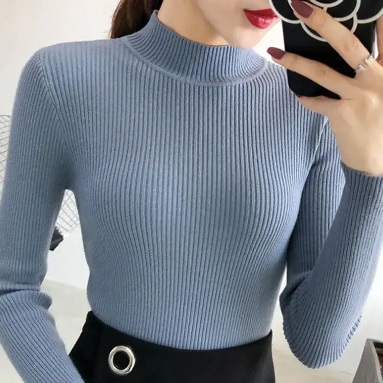 Chic Mock Neck Women&