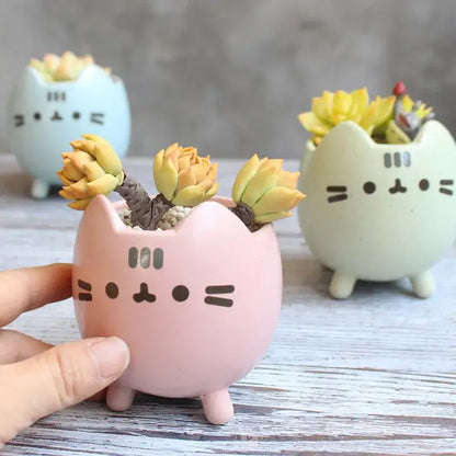cute cat succulent pot