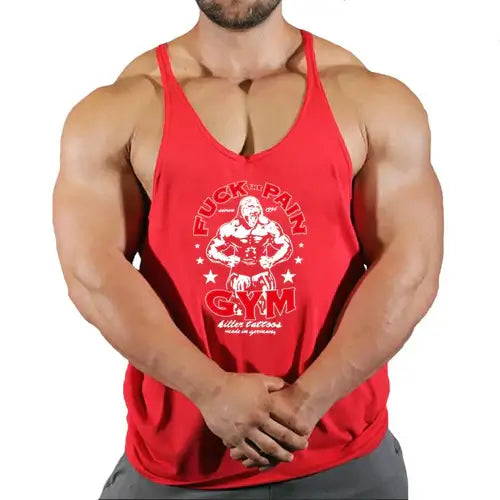 Brand Vest Muscle Fashion Gym Mens Back Tank Top Sleeveless Stringer.