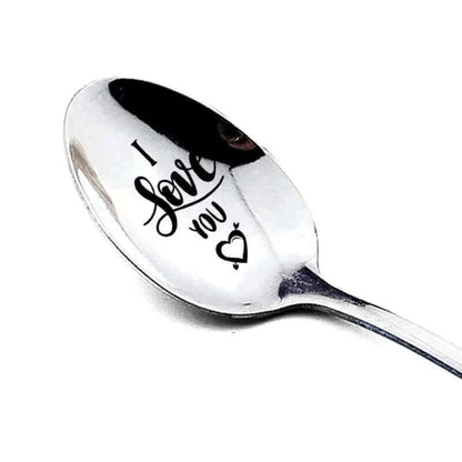 Valentines Day Gift Stainless Steel Milk Coffee Spoons Love Letter Wedding Souvenirs Anniversary Gift for Girlfriend Boyfriend.