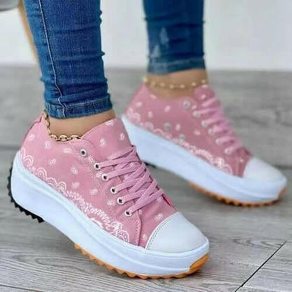 2022 Pattern Canvas Women Sneakers – Casual &amp; Sporty