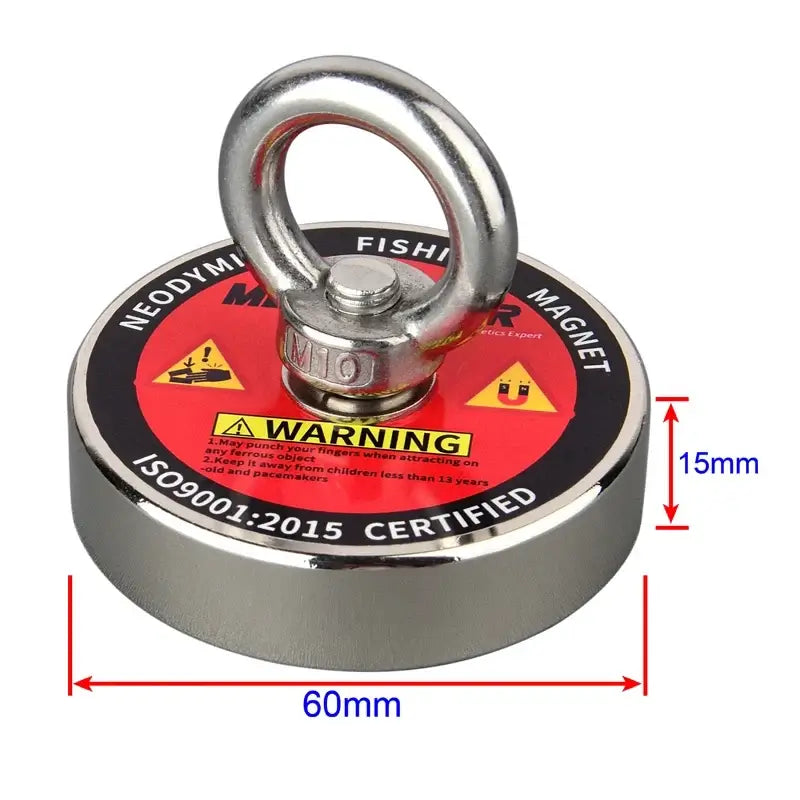 60 mm Neodymium Retrieval Magnet Set with 10 m Rope