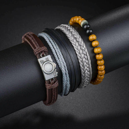 Mens Modern Multilayered Bracelet.