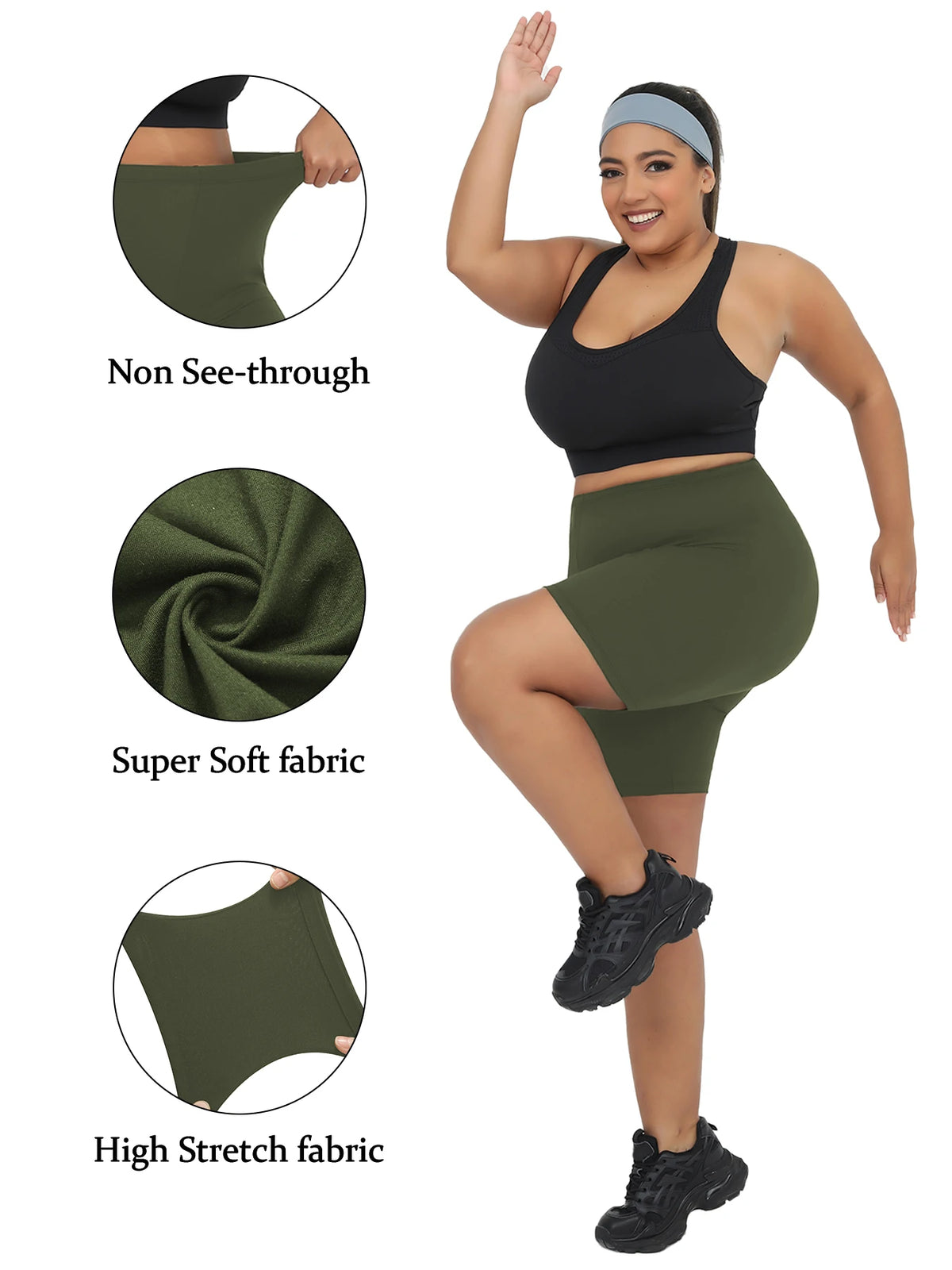 Plus Size Women’s Biker Shorts – Super Soft, High-Stretch, No See-Through | Workout, Yoga &amp; Casual | 1XL–4XL