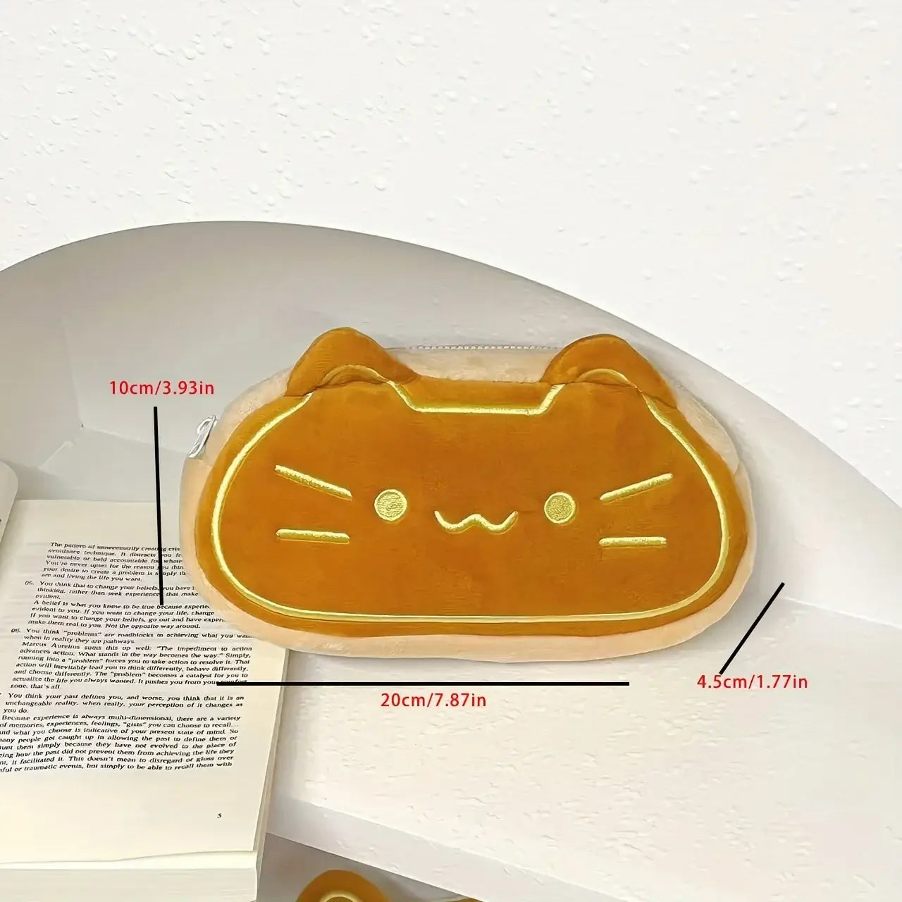 Caramel Cat Plush Pen Case - Ideal Gift for Students