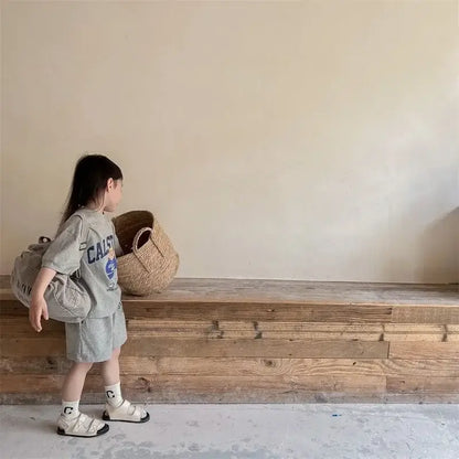 2pcs Summer Baby Clothes Set - Cartoon Bear Outfit