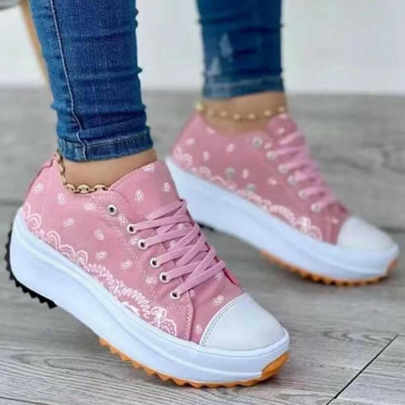 2022 Pattern Canvas Women Sneakers Casual Sport Shoes.